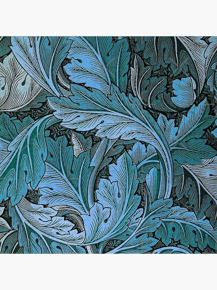 William Morris Acanthus,Blue, William Morris floral pattern 