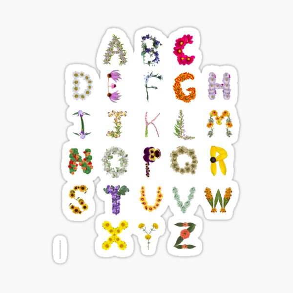 ABC Alphabet Sticker, Letter Sticker, 'Fruity Parade