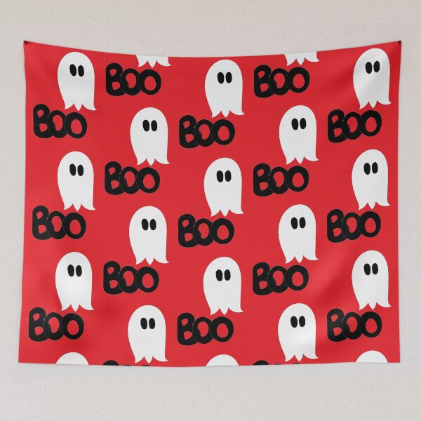 Item preview, Cute ghost cartoon with BOO text red frame designed and sold by AngelDawnDesign.