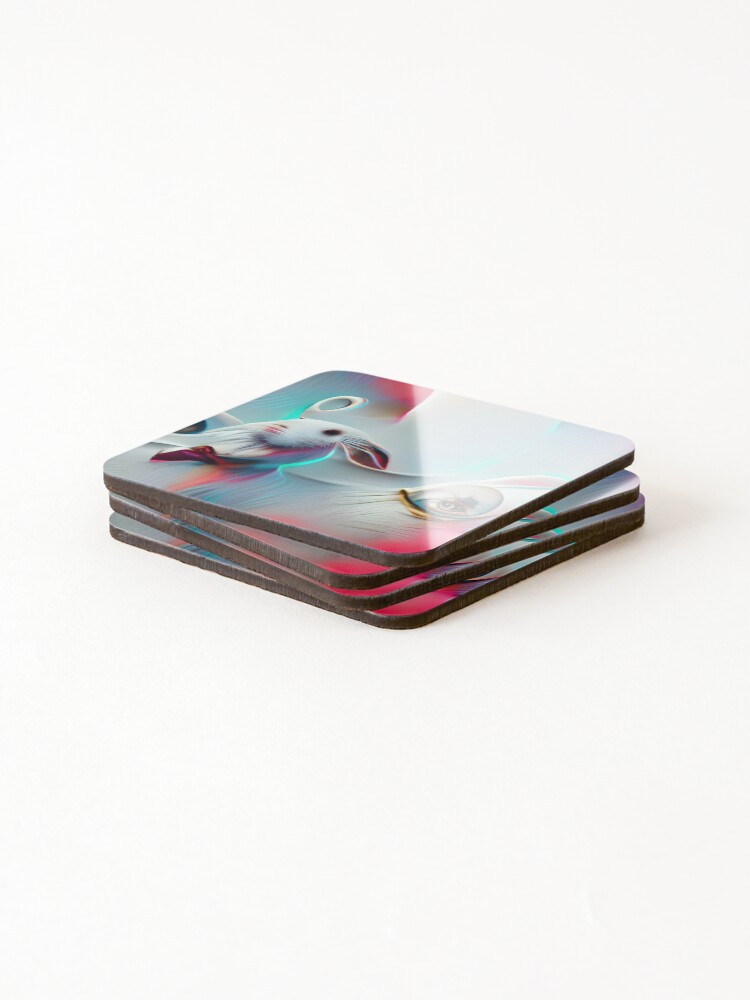 Thumbnail 4 of 5, Coasters (Set of 4), Mad Rabbit designed and sold by AbstractlyArt.