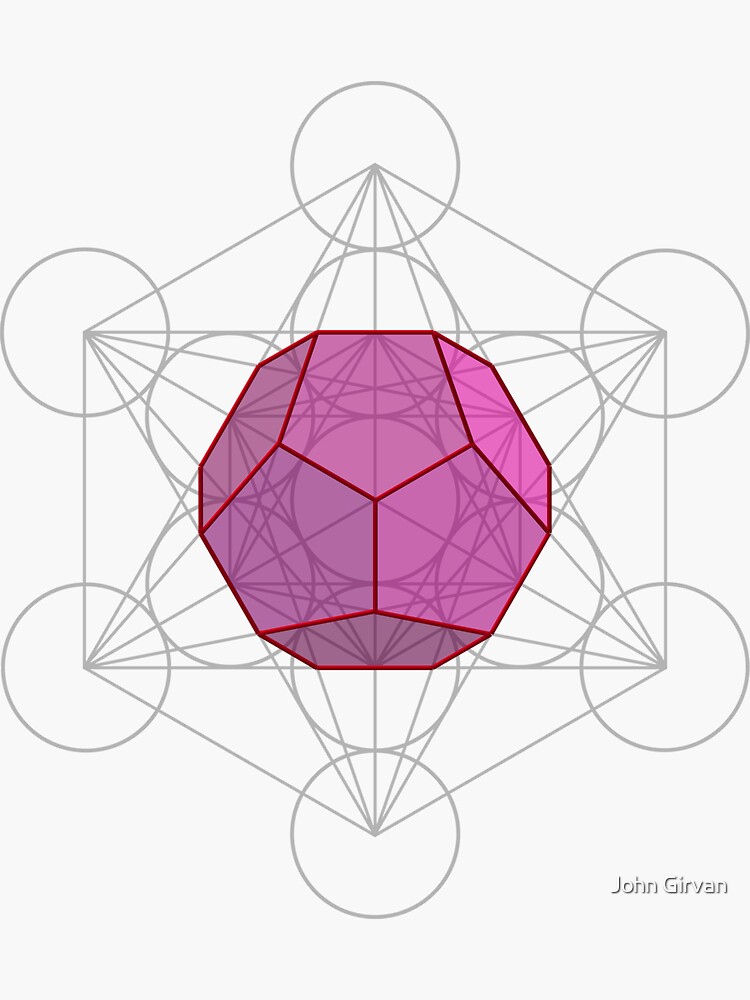 "Dodecahedron and Metatron's Cube " Sticker by JohnGirvan Redbubble
