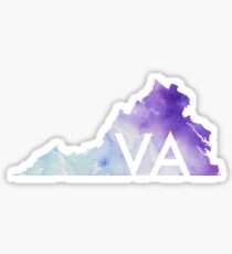 Watercolor Virginia with Initials Sticker