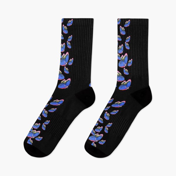 Item preview, Blue and Pink Butterflies with Black Background  designed and sold by atroffire.
