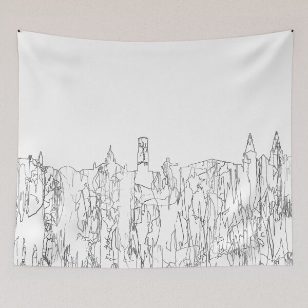 Item preview, Aberdeen, Scotland Skyline B&W - Thin Line designed and sold by Marlene Watson-Hall.