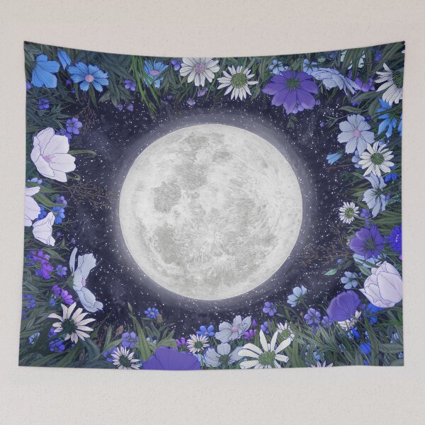 Item preview, Midnight in the Meadow Blue designed and sold by ECMazur Art.