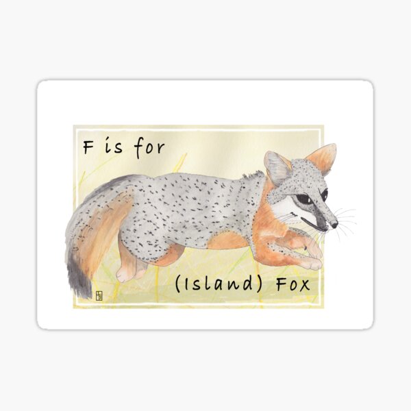 F is for (Island) Fox Sticker