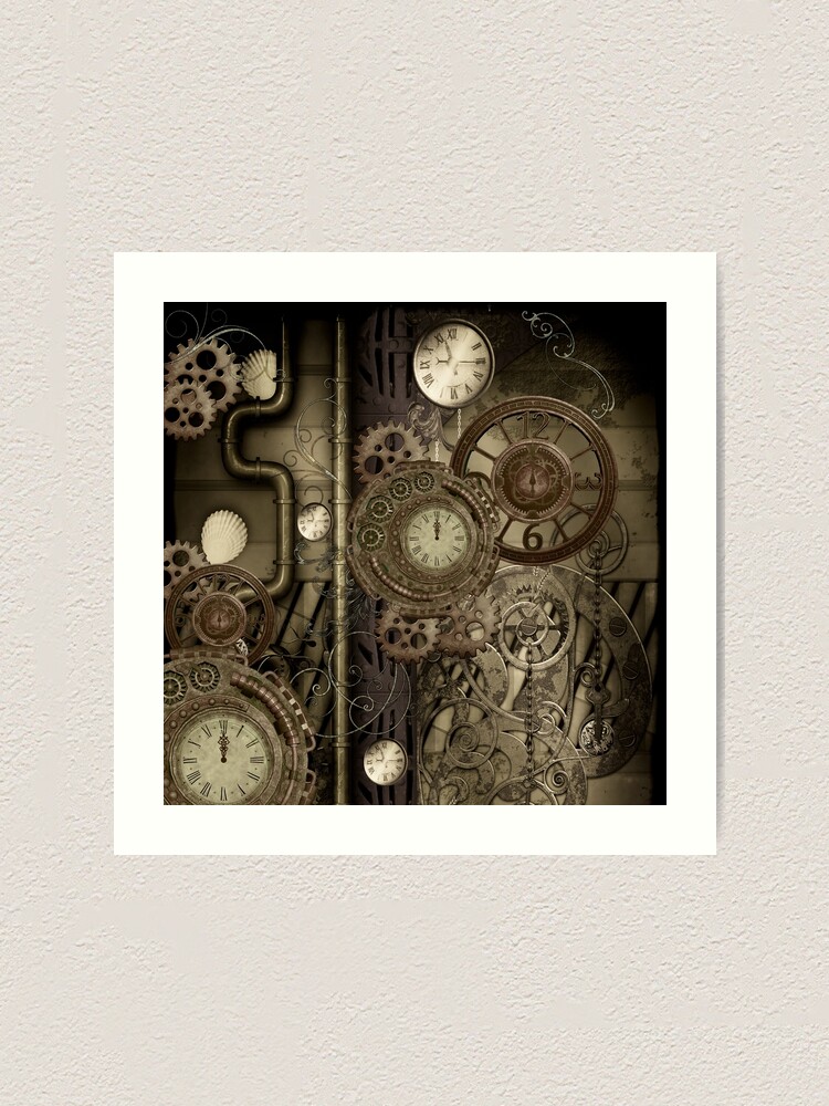 Reloj de bolsillo steampunk. Engranes a la vista