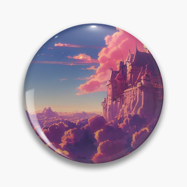 Item preview, Pink Castle Island in the Clouds | 90s Anime Inspired Aesthetic designed and sold by snowingtoday.