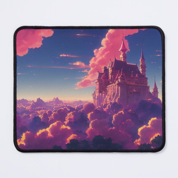Item preview, Pink Castle Island in the Clouds | 90s Anime Inspired Aesthetic designed and sold by snowingtoday.
