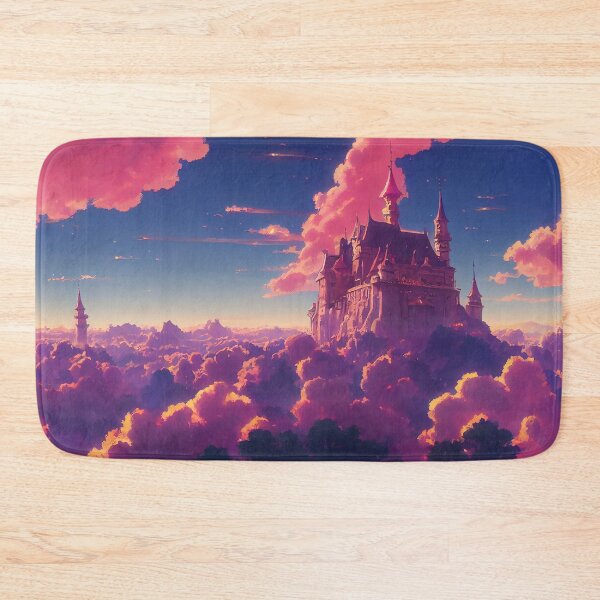 Item preview, Pink Castle Island in the Clouds | 90s Anime Inspired Aesthetic designed and sold by snowingtoday.