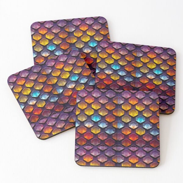 Item preview, Crystal Bohemian Honeycomb 3d Cubes - Colorful hexagon Translucent pattern designed and sold by TeeARTHY.