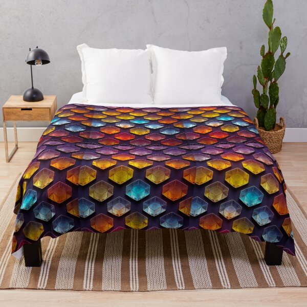 Item preview, Crystal Bohemian Honeycomb 3d Cubes - Colorful hexagon Translucent pattern designed and sold by TeeARTHY.