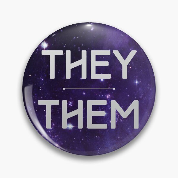 Item preview, They/Them Pronoun Pin | Purple Galaxy designed and sold by MidnightQueer.