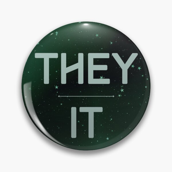 Item preview, They/It Pronoun Pin | Green Galaxy designed and sold by MidnightQueer.