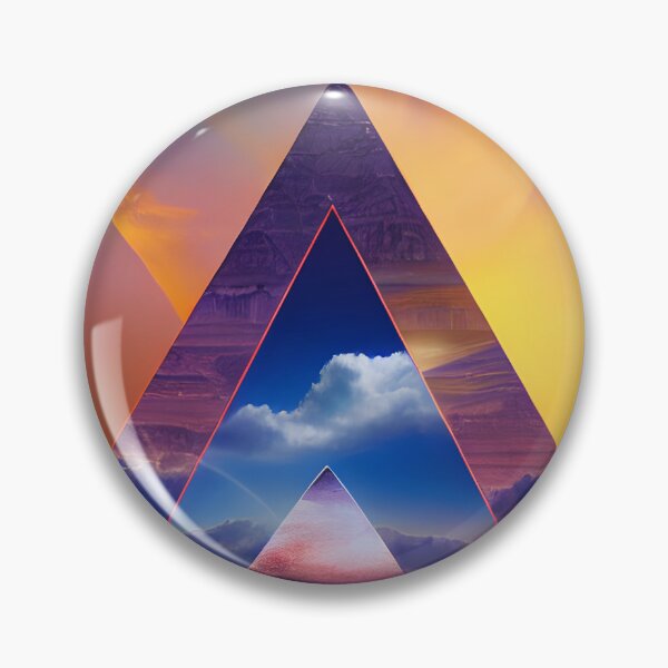 Item preview, Sunset Geometric Pyramid, Graphic Triangles designed and sold by dschul-AI-art.