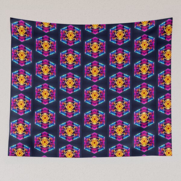 Item preview, Shining Crystal Bohemian Honeycomb 3d Cubes - Colorful hexagon Translucent pattern designed and sold by TeeARTHY.