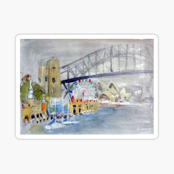 Luna Park from Lavendar Bay Sticker