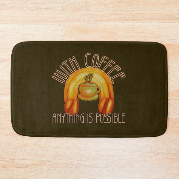 Item preview, With Coffee Anything is Possible Inspirational Caffeine Lover Rainbow Quote designed and sold by CRHPOD20.
