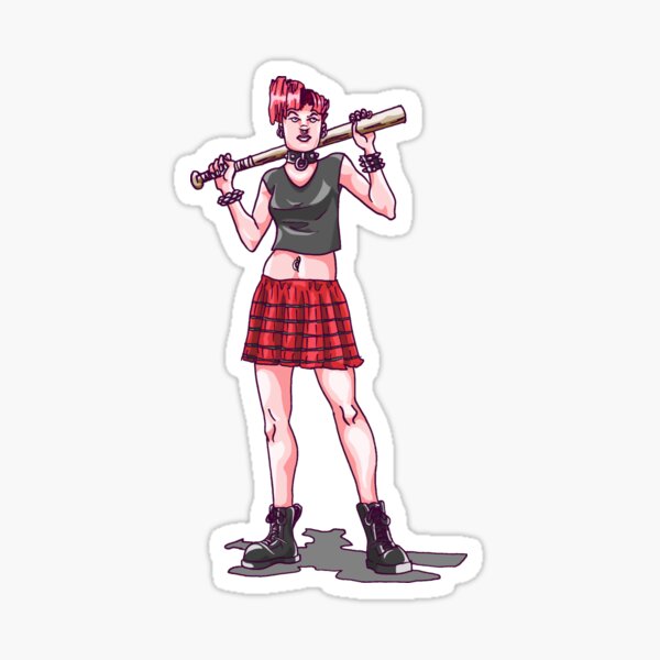 Plaid Punk Girl Sticker