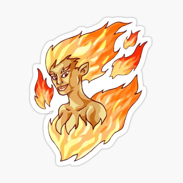 Flame Bust Sticker