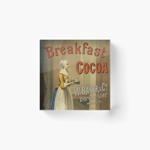 Item preview, BREAKFAST COCOA W Baker & Co Dorchester Mass Vintage Drink Poster designed and sold by retroposters.