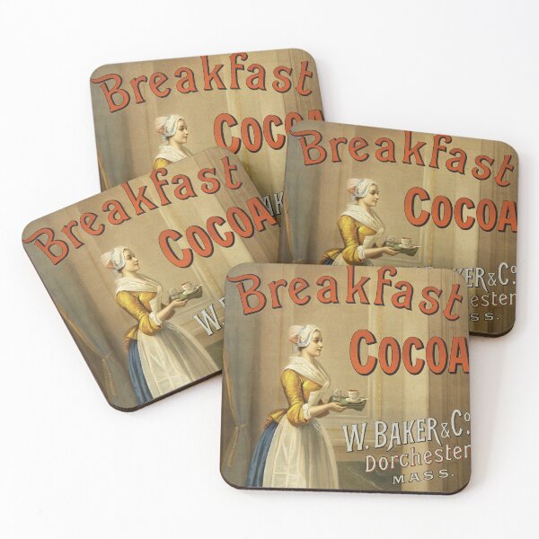 Item preview, BREAKFAST COCOA W Baker & Co Dorchester Mass Vintage Drink Poster designed and sold by retroposters.
