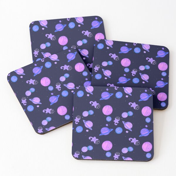 Item preview, Purple Dream Kawaii Space Cats - V2! Repeating Pattern designed and sold by RMH-MRH-ART.