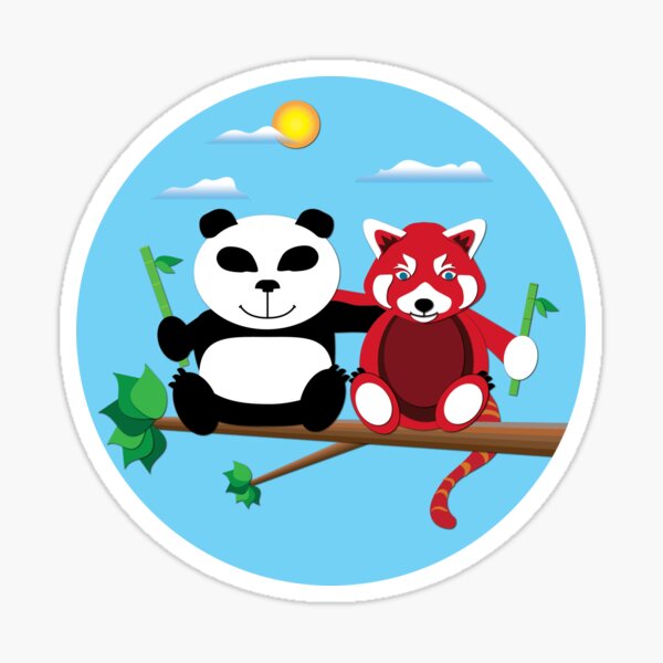 Panda & Red Panda Sticker
