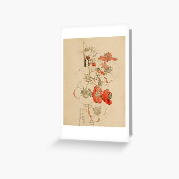 Charles Rennie Mackintosh flowers, abstract flowers by Charles Rennie Mackintosh  Greeting Card