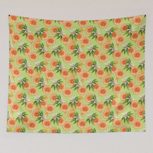 Item preview, Bright Pop Citrus Fruit Orange Mandarine Tangerine Tropical Seamless Pattern designed and sold by StudioAkubi.