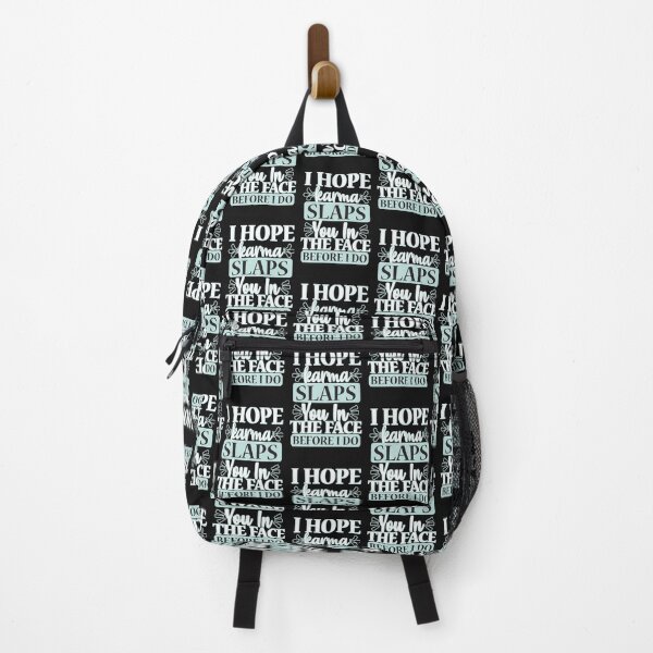 Item preview, I hope karma slaps you in the face before I do (white & sky blue lettering) designed and sold by JoyOfHopeStore.