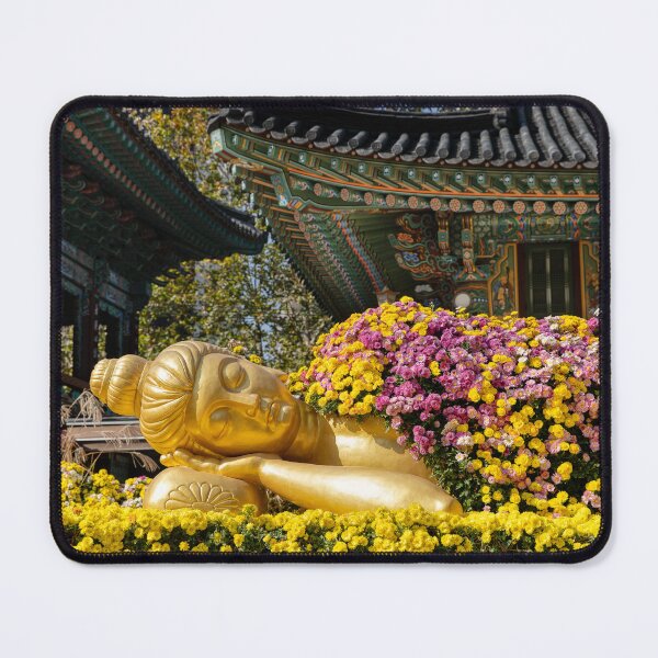 Item preview, Seoul | South Korea | Gold Reclining Buddha covered in flowers | Jogyesa Temple designed and sold by 9BPRCP.