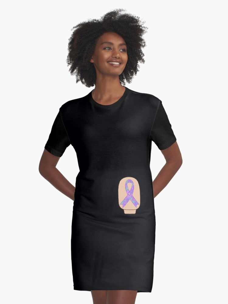 Ostomy bag with Awareness Ribbon  Graphic T-Shirt Dress for Sale by  CaitlynConnor