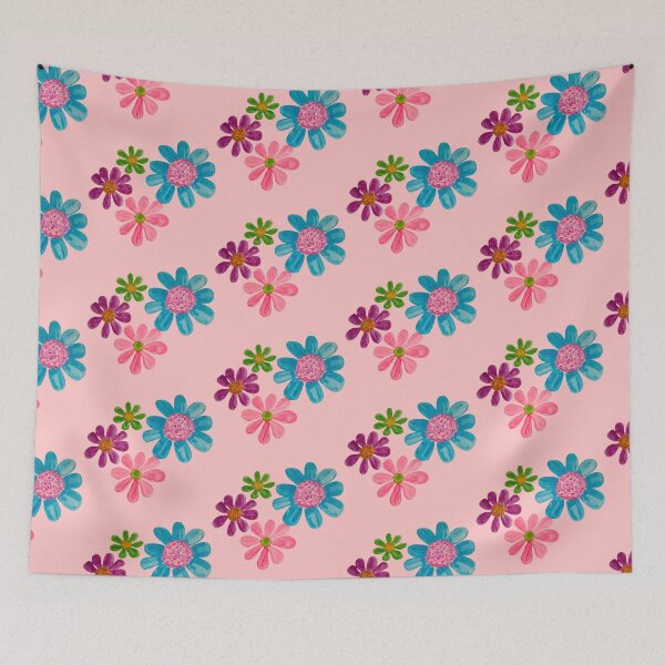 Item preview, Gouache multicolored daisies designed and sold by altairaleon.