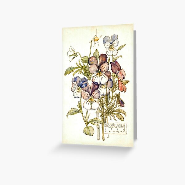 Charles Rennie Mackintosh flowers, abstract flowers by Charles Rennie Mackintosh  Greeting Card