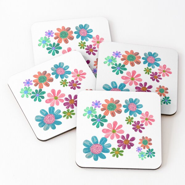 Item preview, Gouache multicolored daisies pattern  designed and sold by altairaleon.