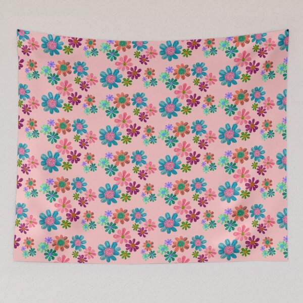 Item preview, Gouache multicolored daisies pattern  designed and sold by altairaleon.