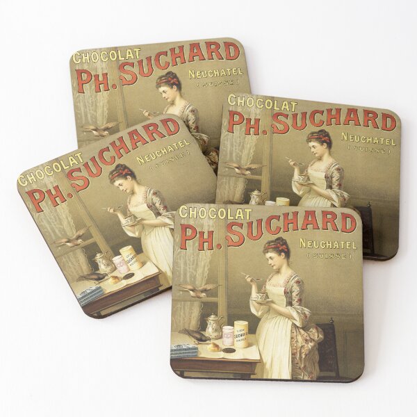 Item preview, CHOCOLAT PH. SUCHARD Neuchatel Swiss Chocolate Drink Vintage French Poster designed and sold by retroposters.