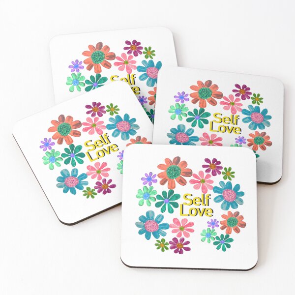 Item preview, Self love gouache multicolored daisies pattern  designed and sold by altairaleon.