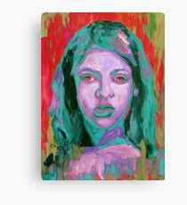 Colorful painting portrait of girl Canvas Print