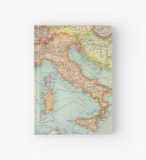 Vintage Italy map Hardcover Journal