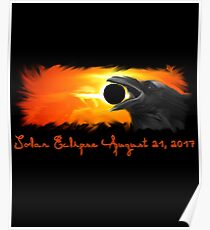 Solar Eclipse, Total Eclipse, 2017 Raven Graphic Art Poster