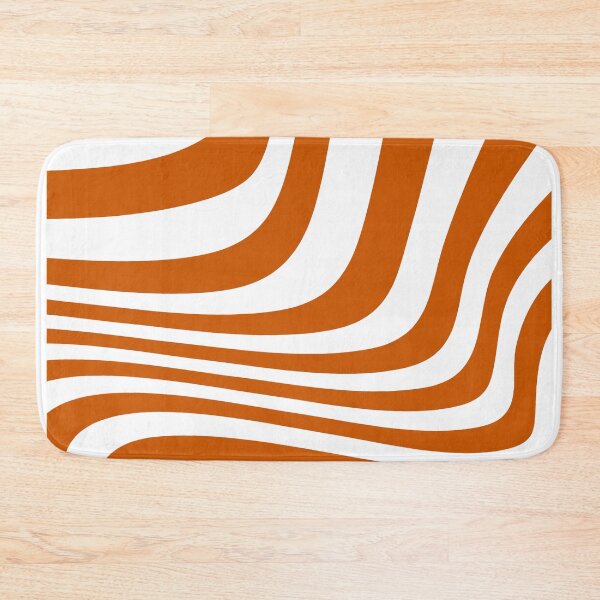 Item preview, Burnt orange and white wavy lines geometric pattern designed and sold by by-jwp.