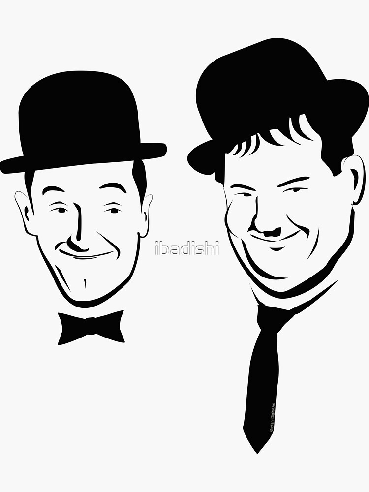 Laurel and Hardy Ink in Black and White by ibadishi
