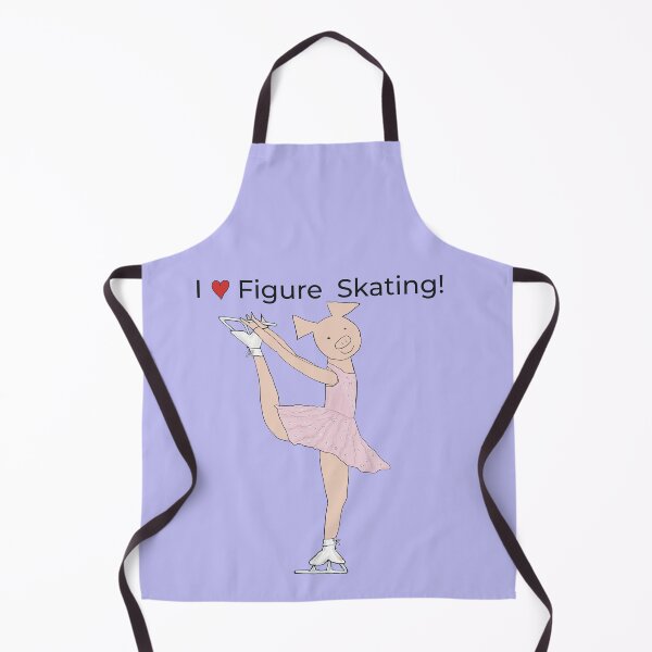 Item preview, I love Figure Skating, charming pink pig ice skater, purple. Figure skater designed and sold by PiggingJapan.