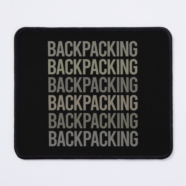 Item preview, Gray Text Art Backpacking Backpack Backpacker designed and sold by TartSpiderWeb.