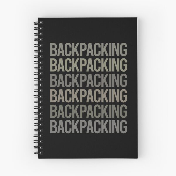 Item preview, Gray Text Art Backpacking Backpack Backpacker designed and sold by TartSpiderWeb.