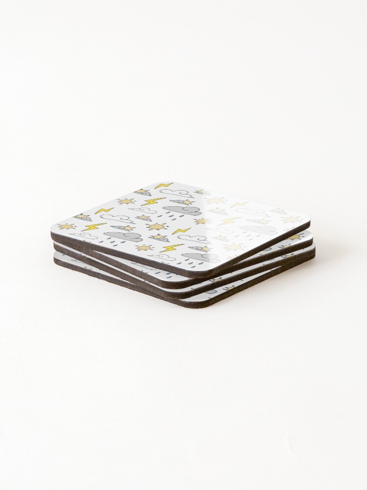 Thumbnail 4 of 5, Coasters (Set of 4), Weather! Repeating Pattern designed and sold by RMH-MRH-ART.