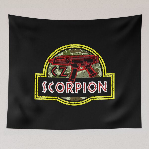 Item preview, Jurassic CZ Scorpion USA Pistol Retro Badge Dinosaur Patch Logo Camo Frogskin designed and sold by Warhawk Designs.