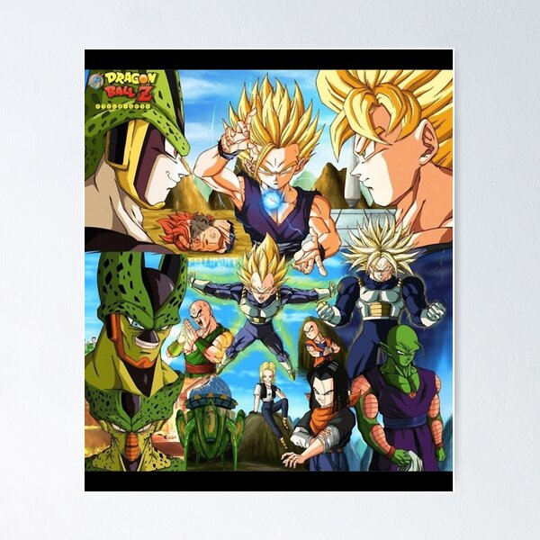 android saga poster, dragon ball z poster, anime poster, size:12x18  inch